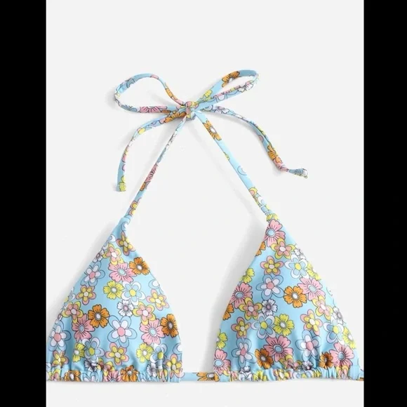 Light Blue & Multi-Colored, Floral, Bikini Set - Picture 4 of 6